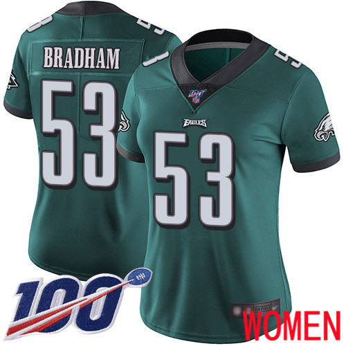 Women Philadelphia Eagles #53 Nigel Bradham Midnight Green Team Color Vapor Untouchable NFL Jersey Limited 100th